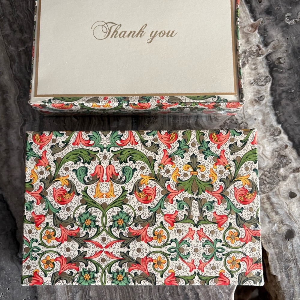 NWT Rossi 1931 "Thank You" Red Florentine Cards - Set of 10 (Made in Italy)
